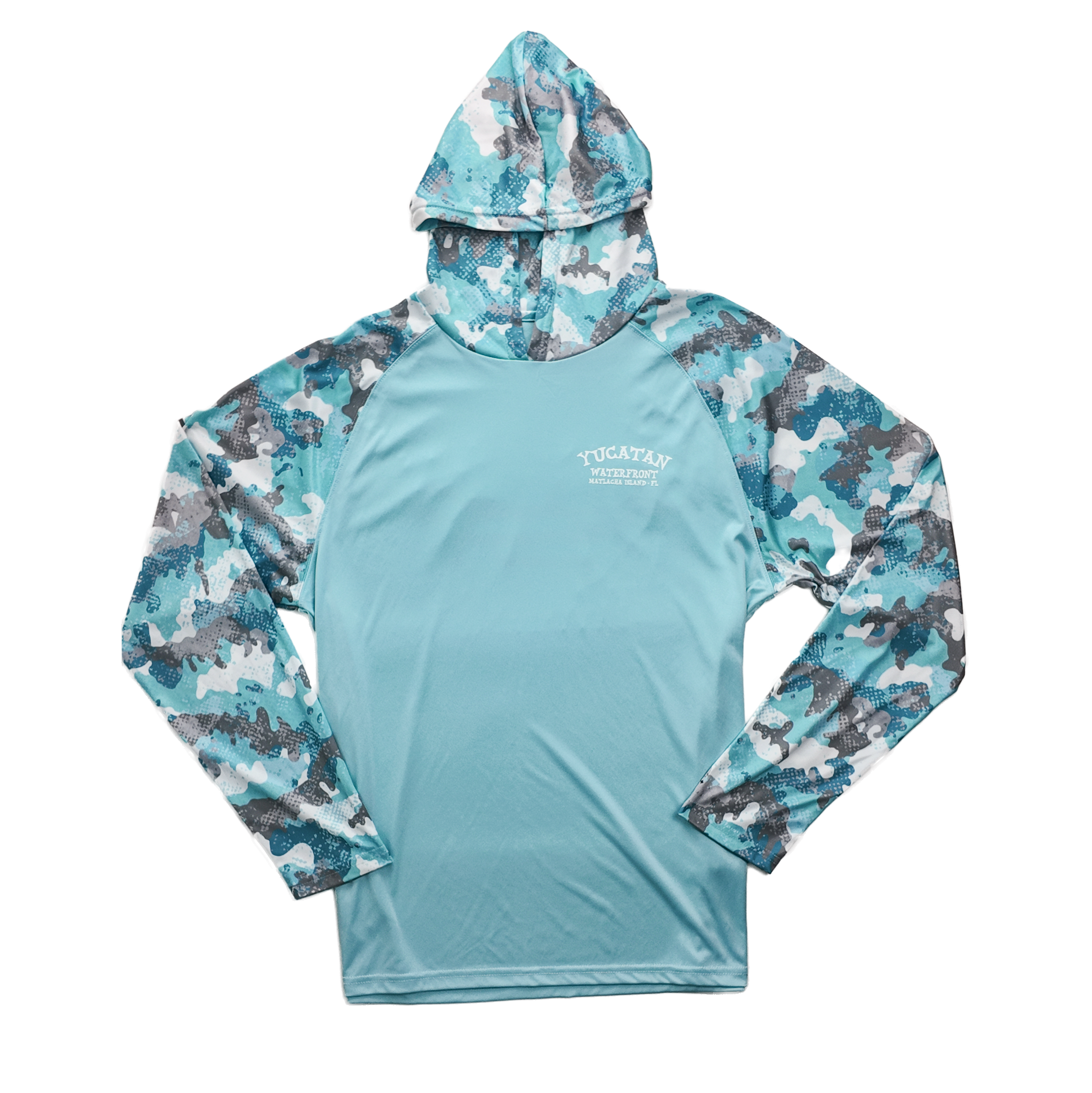 Fishing Hoodie - Aqua Camo - Dri-Fit - SPF50 - Long Sleeve